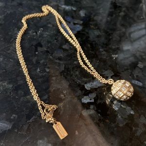 Coach pave stone disco ball necklace